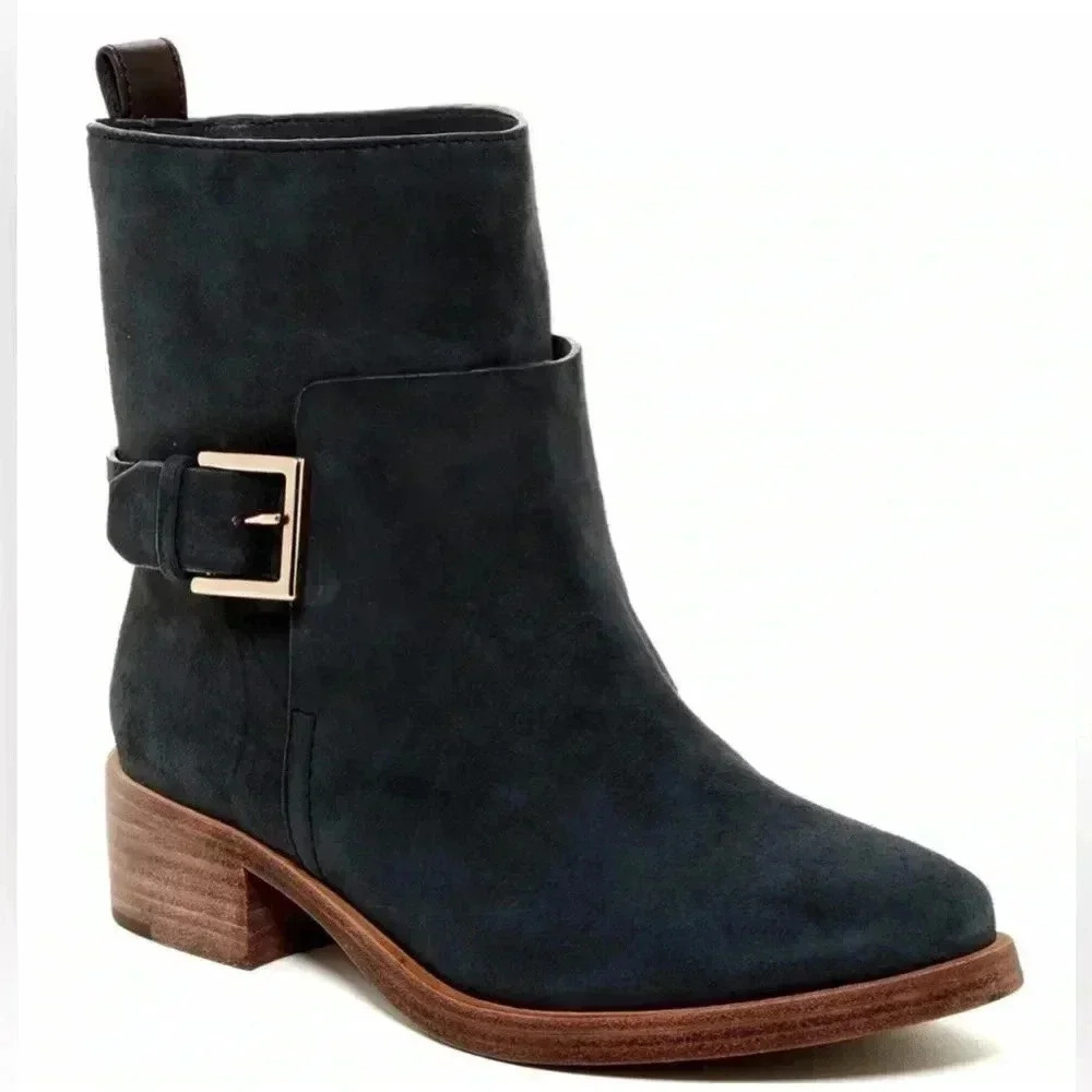 Tory Burch Riley Mid Buckle Boot Dark Green Size 7 (00760)